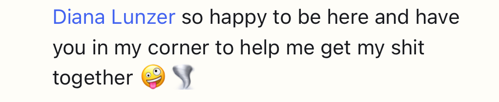 Comment about having Diana in their corner